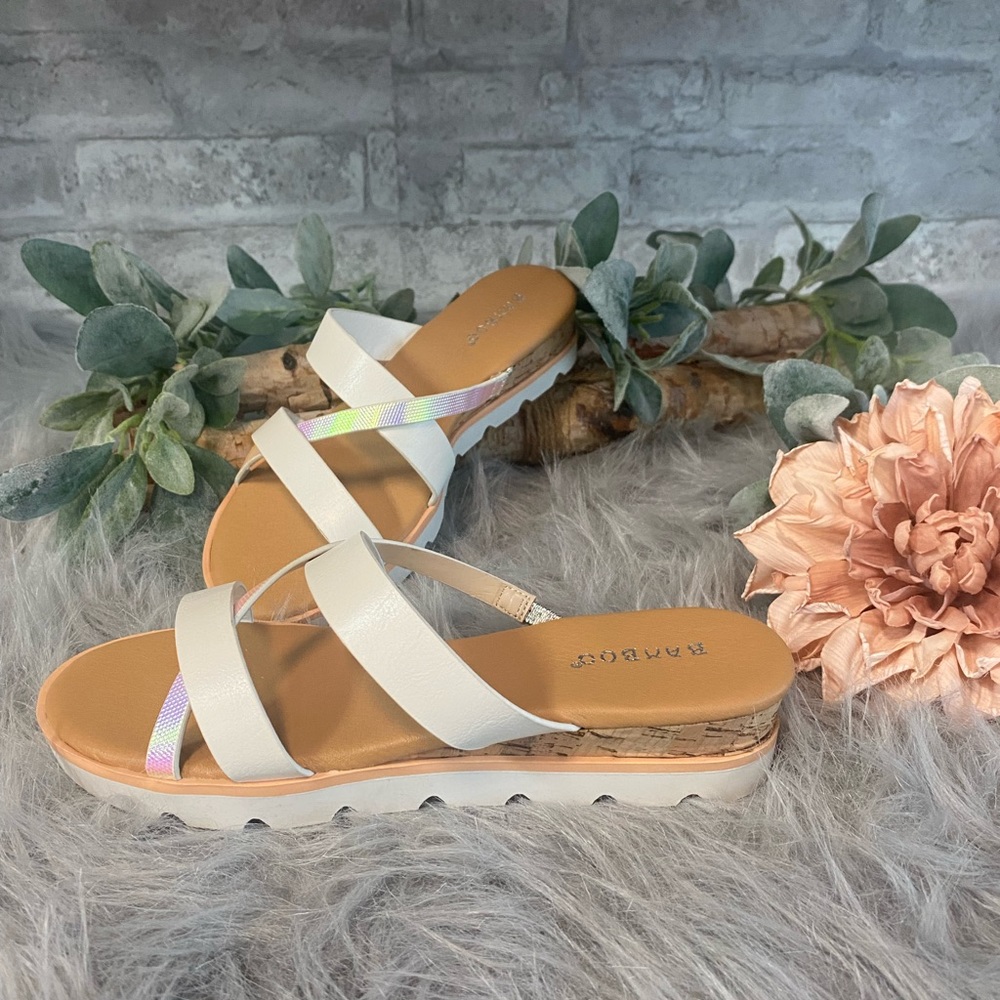 White summer sandals